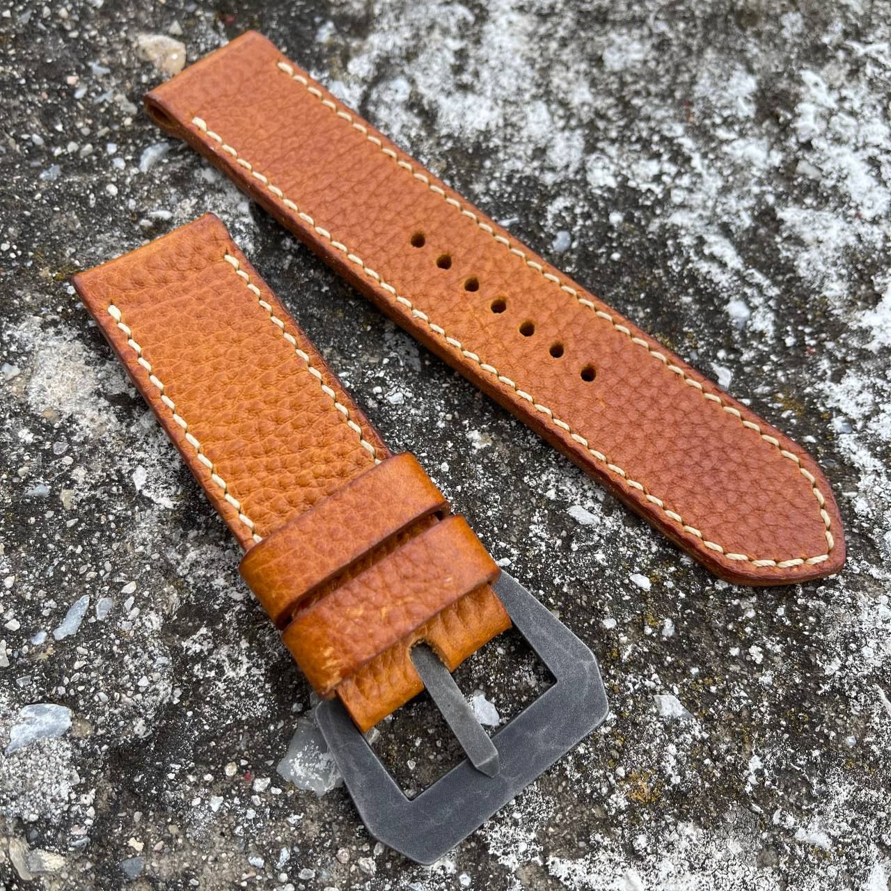 Pebbled Mustard Leather Strap | 145/90mm – 26/26mm