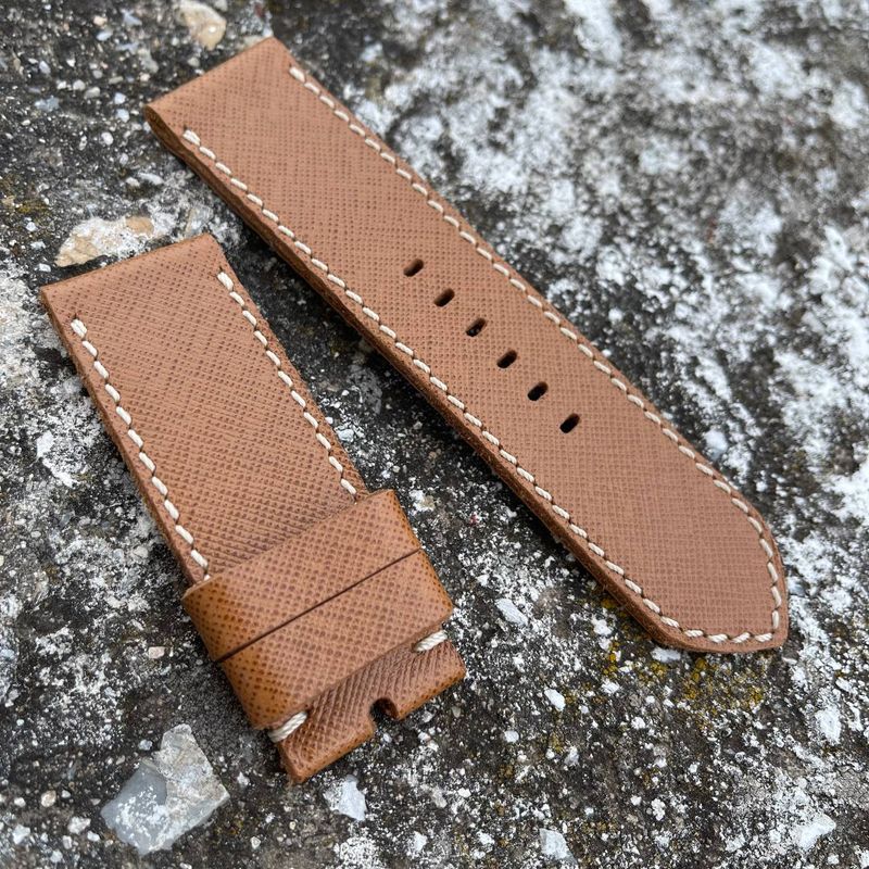 Saffiano Tan Leather Strap | 130/80mm – 26/26mm
