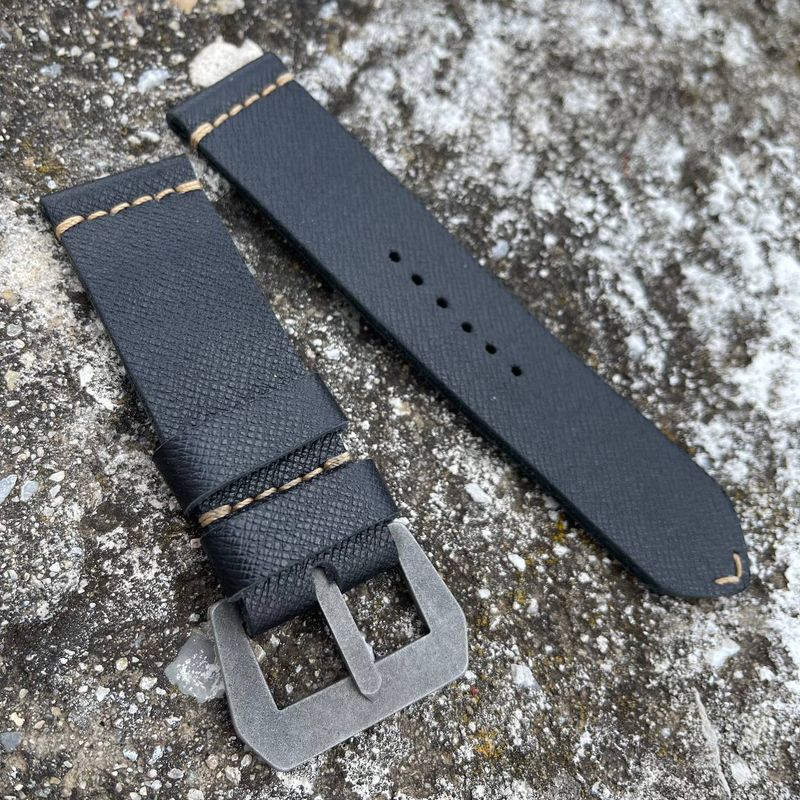 Saffiano Black Leather Strap | 140/85mm – 26/26mm
