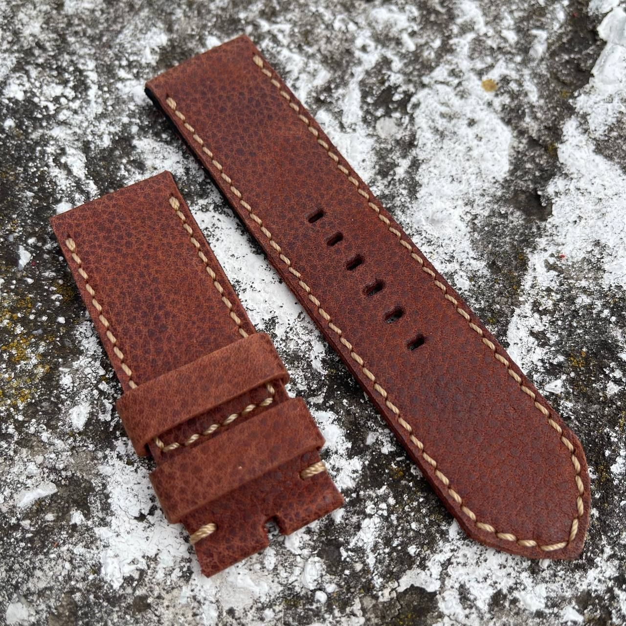 Pebbled Terracotta Leather Strap | 130/80mm – 26/26mm