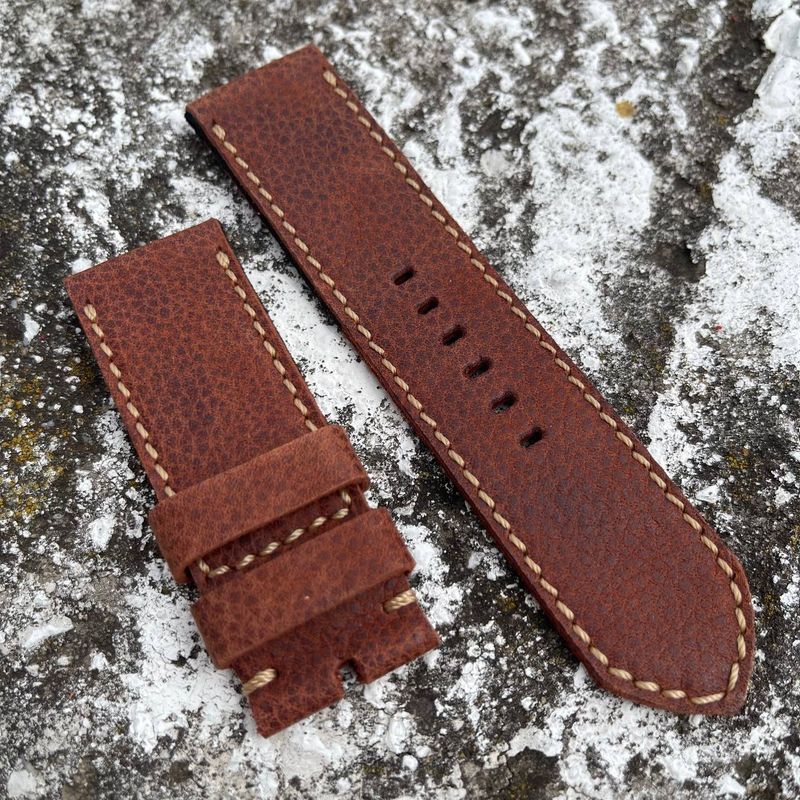 Pebbled Terracotta Leather Strap | 130/80mm – 26/26mm