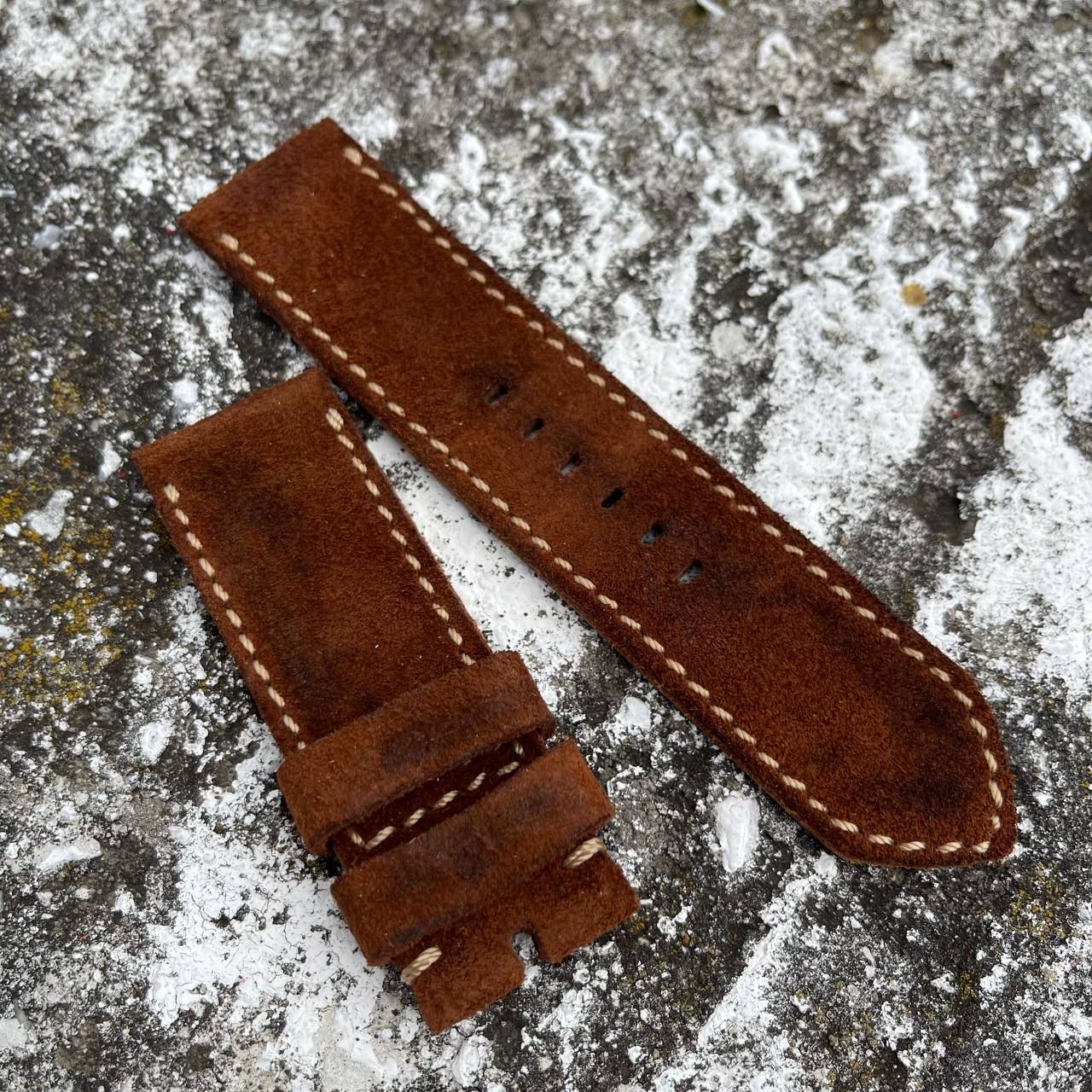 Brown Leather Backed Suede Strap | 135/80mm – 26/26mm