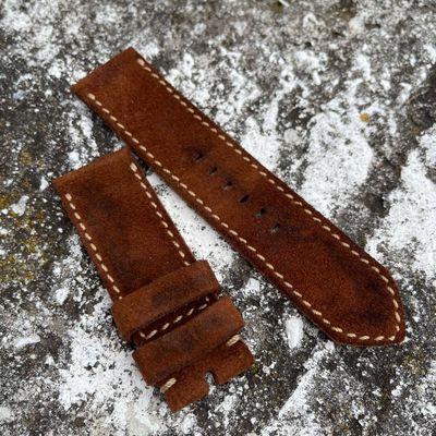 Brown Leather Backed Suede Strap | 135/80mm – 26/26mm