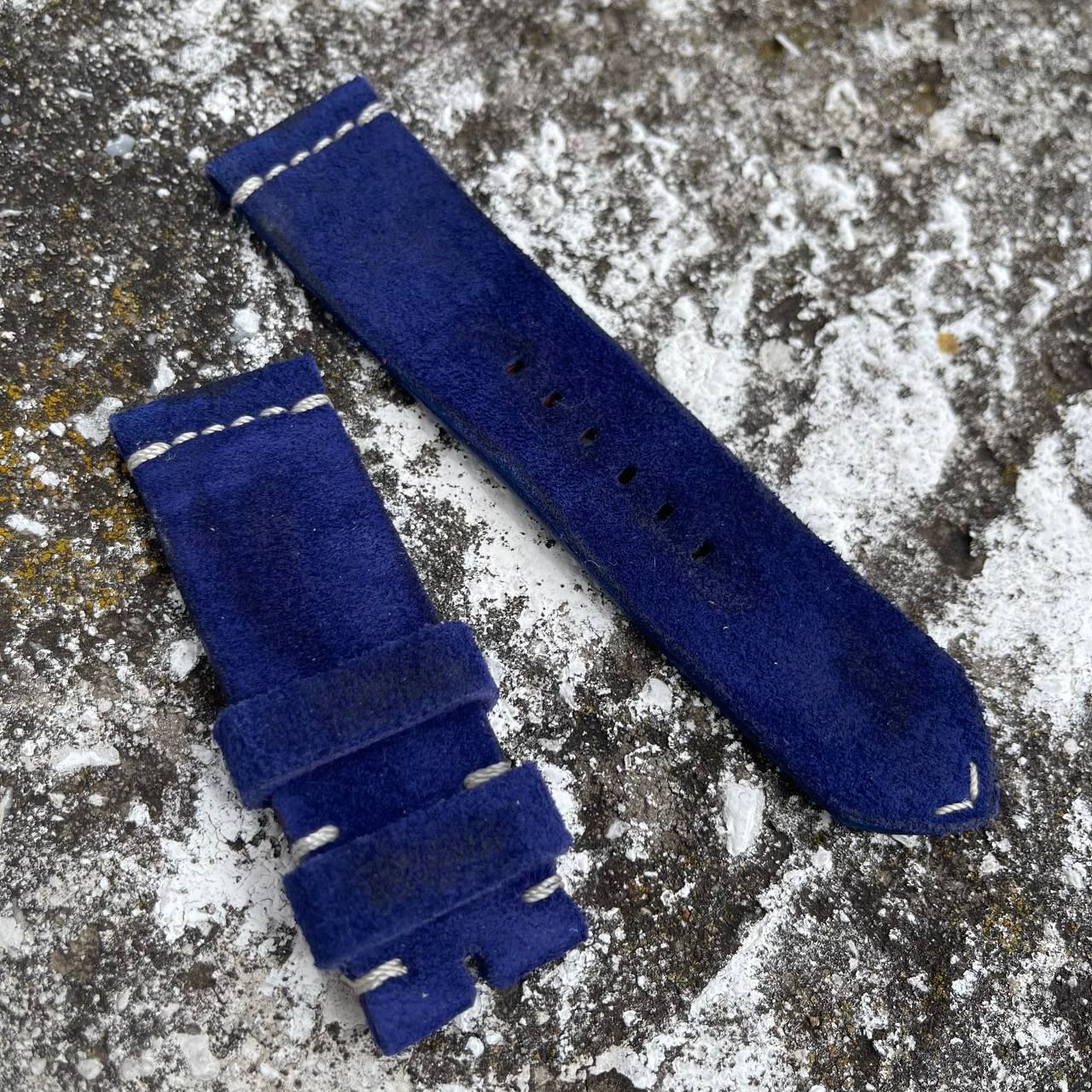 Navy Blue Leather Backed Suede Strap | 135/80mm – 26/26mm