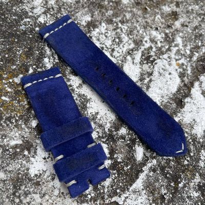 Navy Blue Leather Backed Suede Strap | 135/80mm – 26/26mm