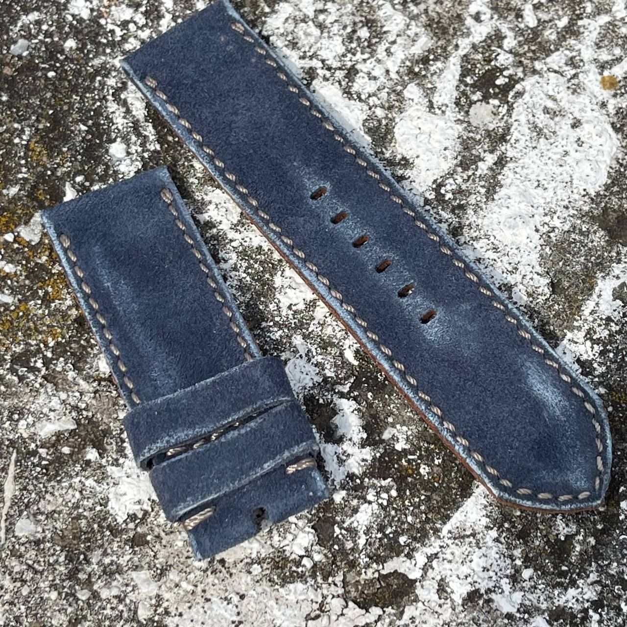 Yale Blue Leather Backed Suede Strap | 135/80mm – 26/26mm