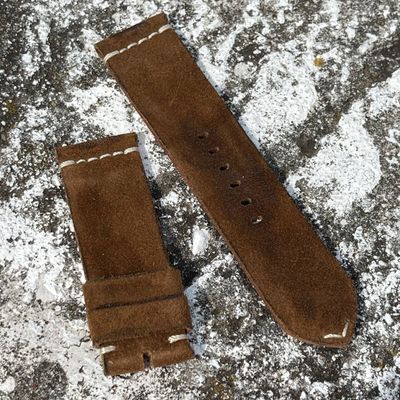 Light Brown Leather Backed Suede Strap | 135/80mm – 26/26mm