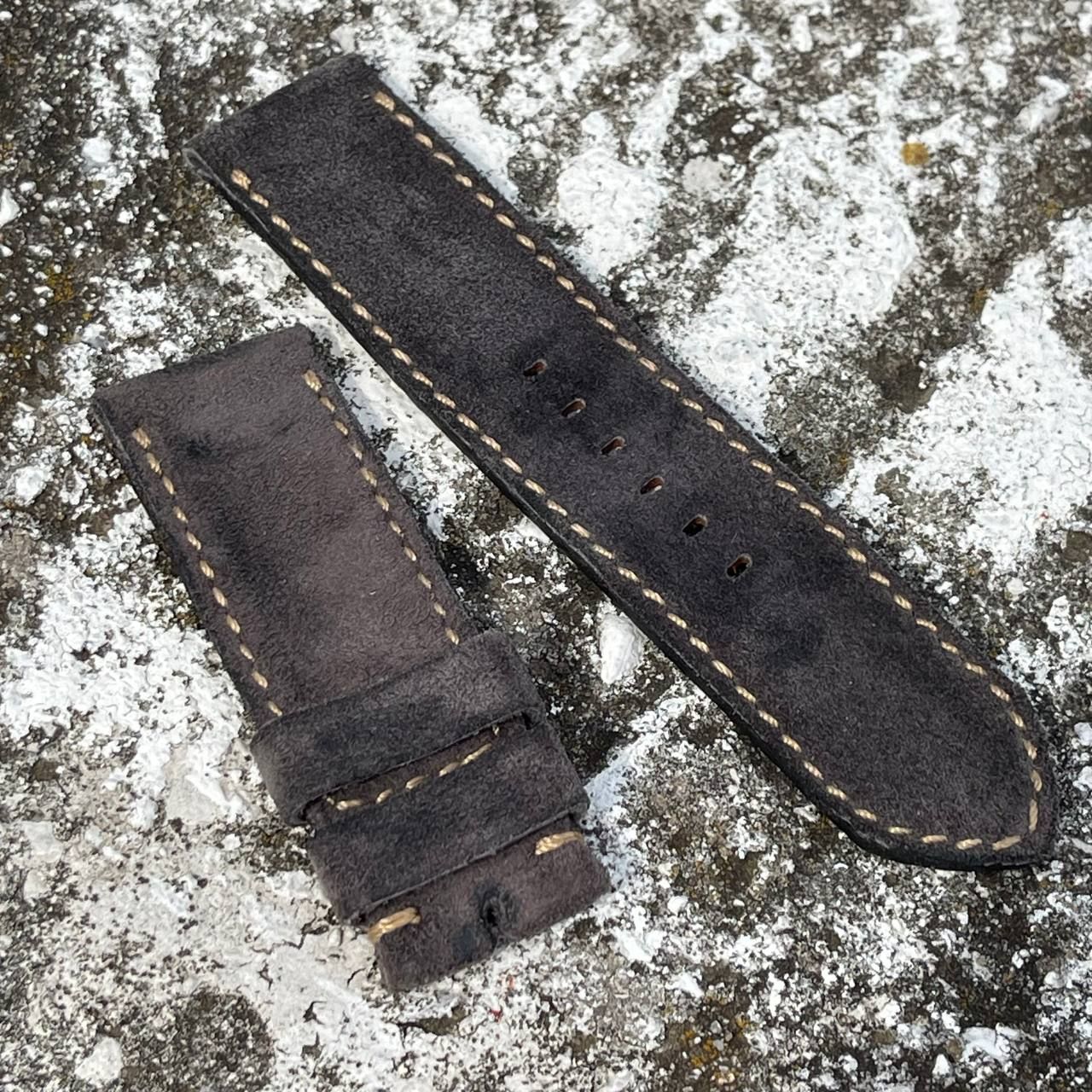 Graphite Gray Leather Backed Suede Strap | 135/80mm – 26/26mm