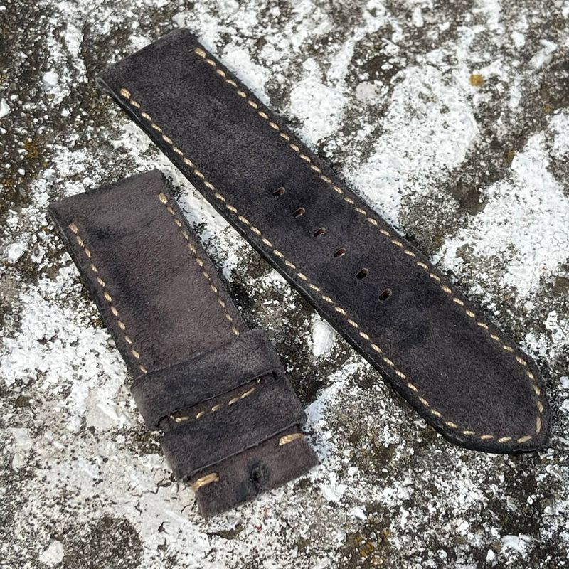 Graphite Gray Leather Backed Suede Strap | 135/80mm – 26/26mm