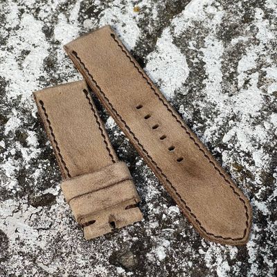 Beige Leather Backed Suede Strap | 135/80mm – 26/26mm
