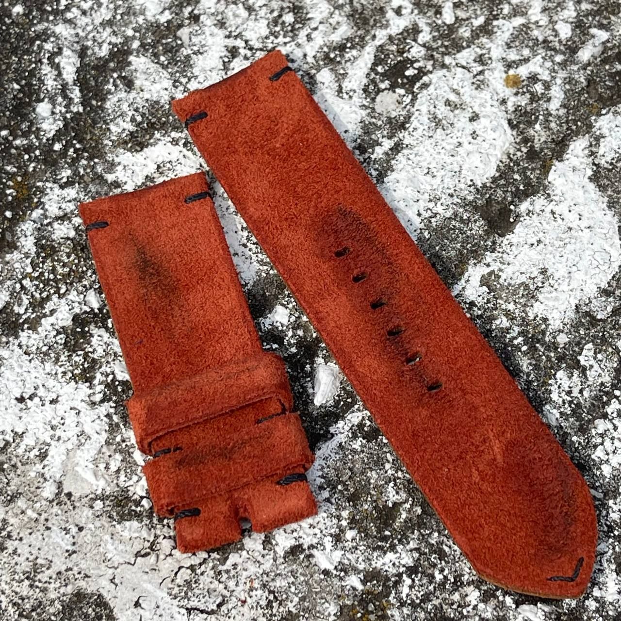 Terracotta Leather Backed Suede Strap | 135/80mm – 26/26mm