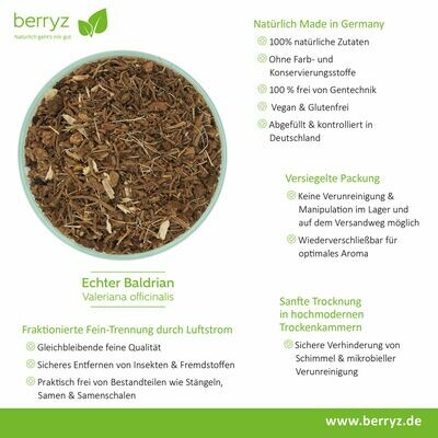 Baldrian | sehr angenehm runder warm-holziger Geschmack 100g | Valeriana officinalis L.