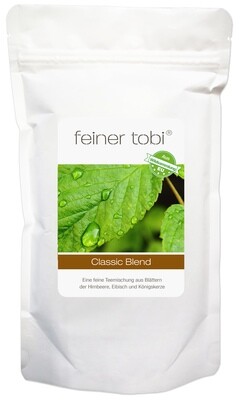 feiner tobi | Classic Blend | Gleichmäßig feinblättrige Kräuterteemischung | Himbeerblätter, Königskerze, Eibisch