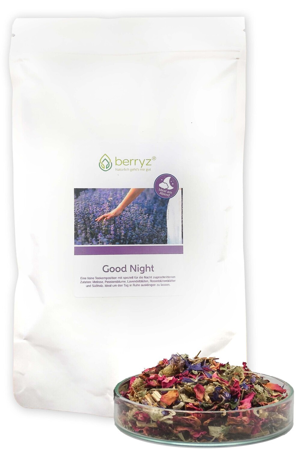 berryz Good Night | Melisse, Passionsblume, Lavendel, Rosenblüten, Süßholz | 60g