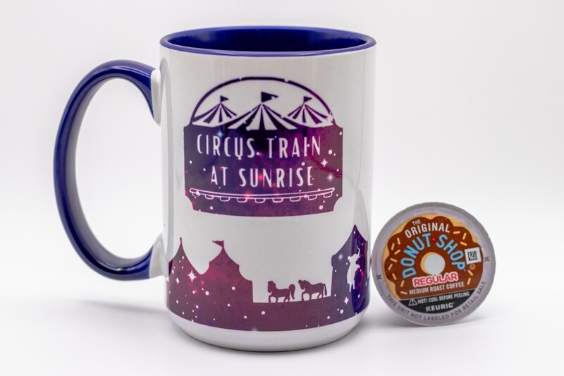 Circus Train at Sunrise Color Wrap 15 oz Coffee Cup