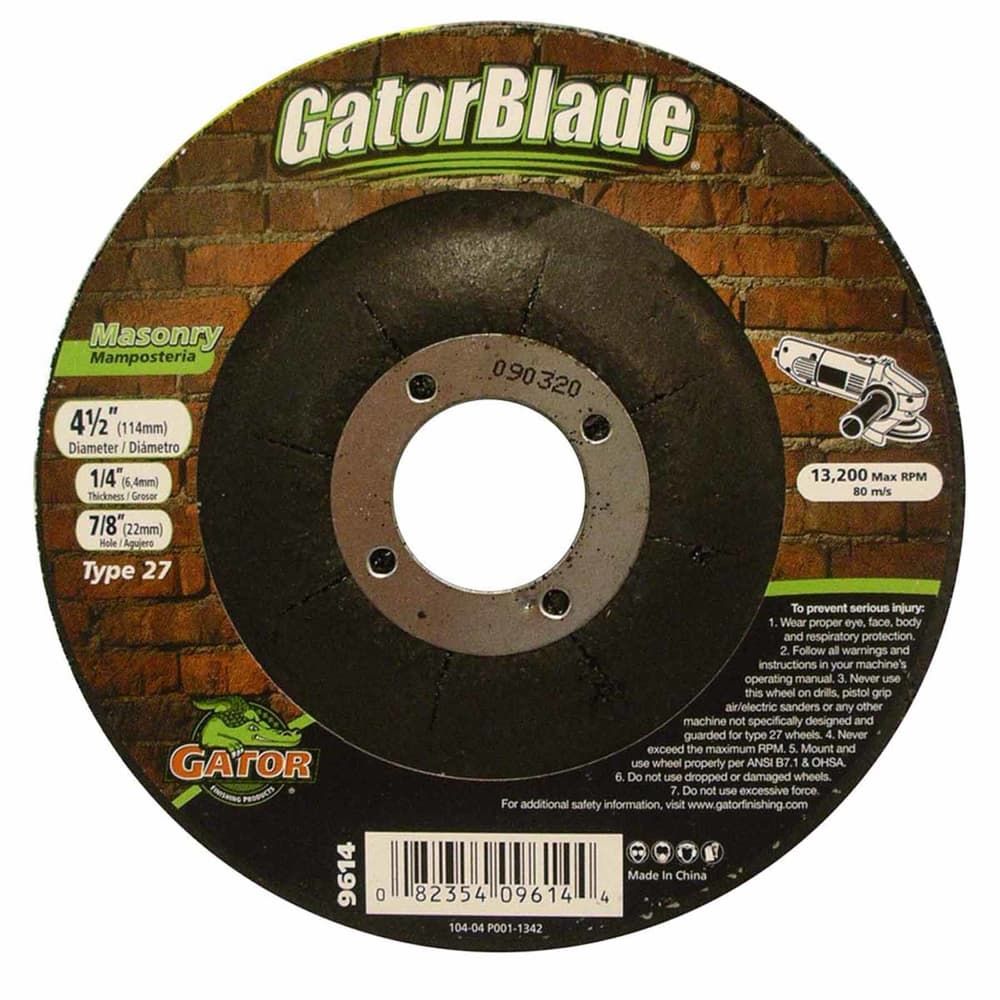 Gator 4-1/2 in. D X 7/8 in. in. Masonry Grinding Wheel