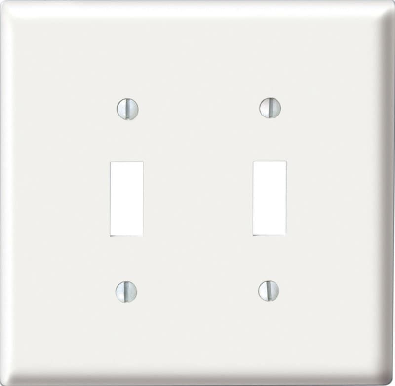 Leviton White 2 gang Nylon Toggle Wall Plate 1 pk