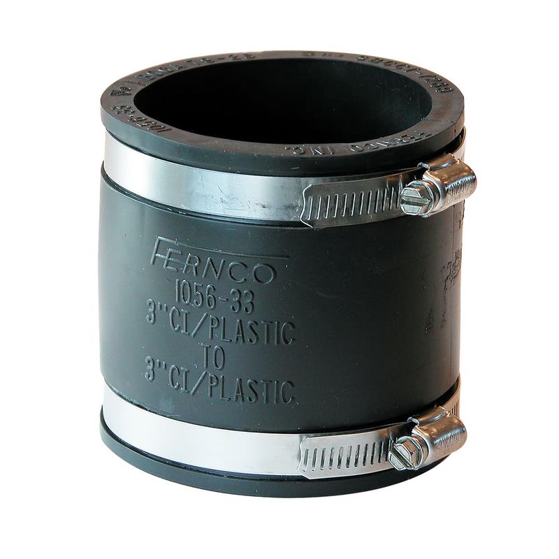 Fernco Schedule 40 3 in. Hub X 3 in. D Hub PVC Flexible Coupling 1 pk