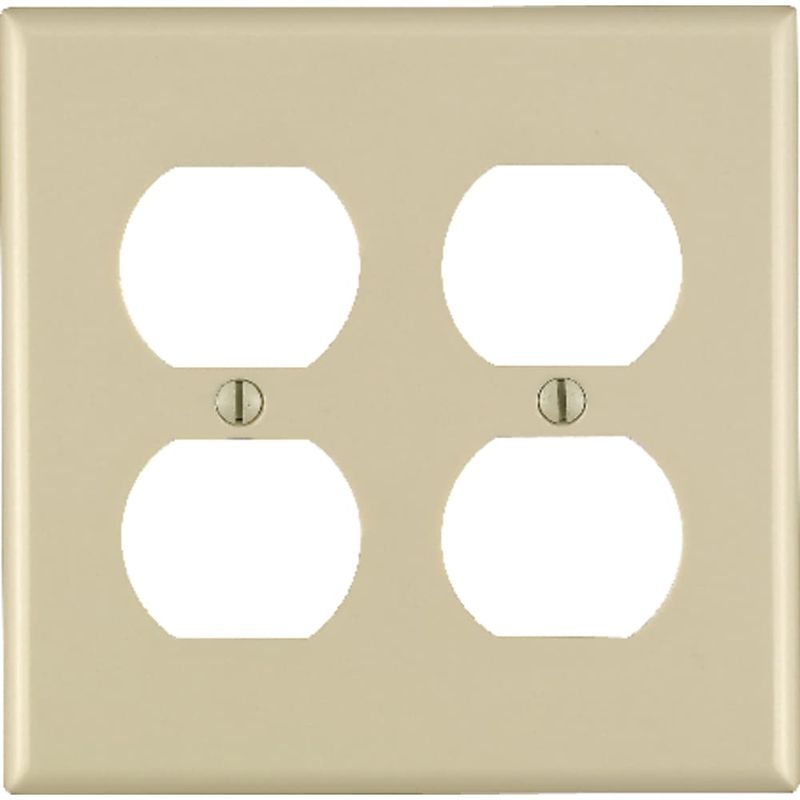 Leviton Ivory 2 gang Thermoset Plastic Duplex Wall Plate 1 pk