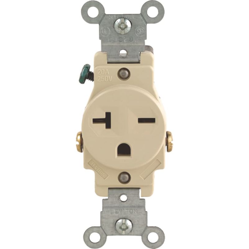 Leviton 20 amps 250 V Single Ivory Outlet 6-20R 1 pk