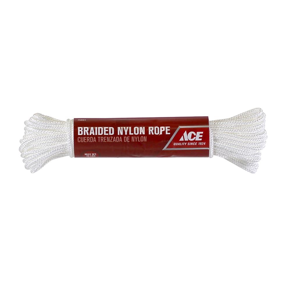 Ace 1/8 in. D X 48 ft. L White Braided Nylon Rope