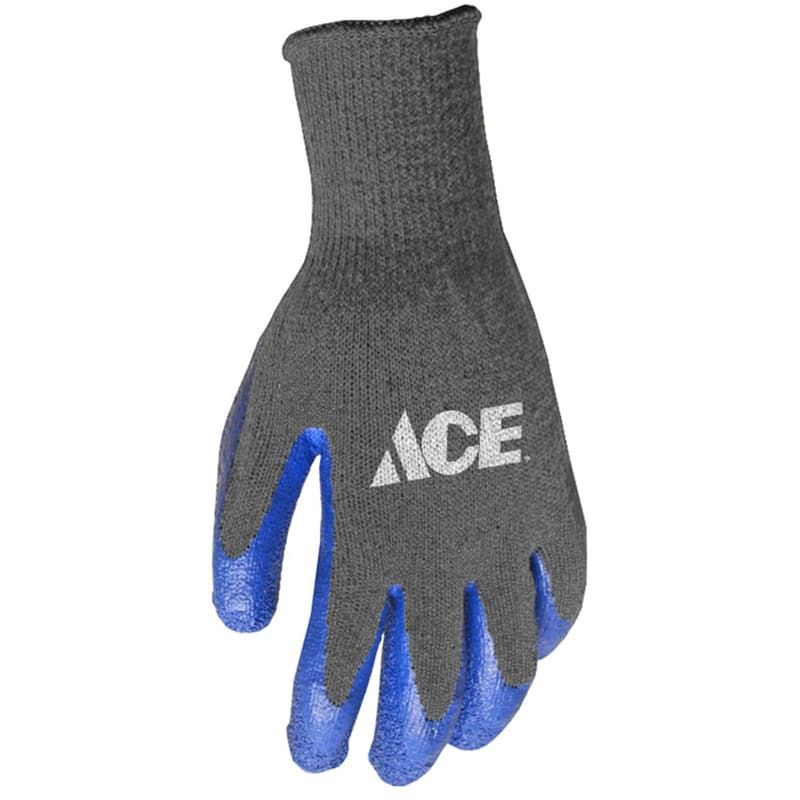 Ace Men's Indoor/Outdoor Coated Work Gloves Blue/Gray L 3 pk