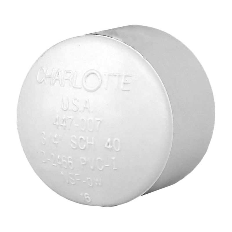 Charlotte Pipe Schedule 40 3/4 in. Socket X 3/4 in. D Socket PVC Cap 1 pk