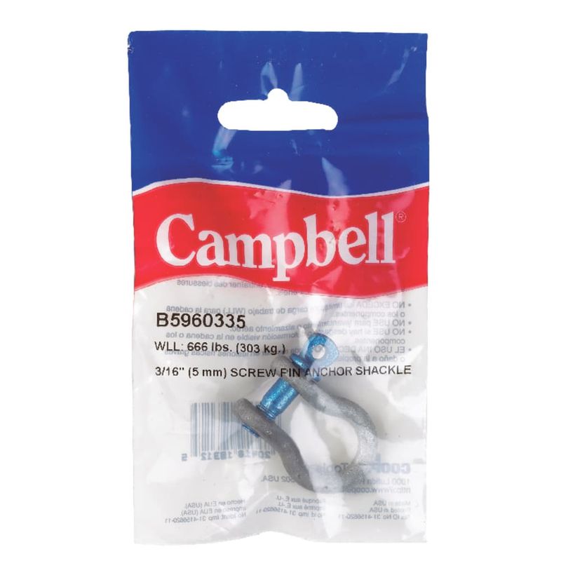 Campbell Galvanized Forged Carbon Steel Anchor Shackle 666 lb