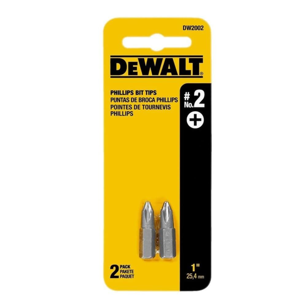 DeWalt Phillips #2 X 1 in. L Screwdriver Bit Heat-Treated Steel 2 pc