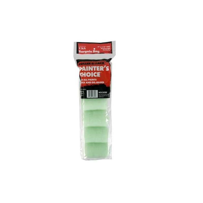 Wooster Painter's Choice Fabric 4 in. W X 1/2 in. Trim Paint Roller Cover 6 pk