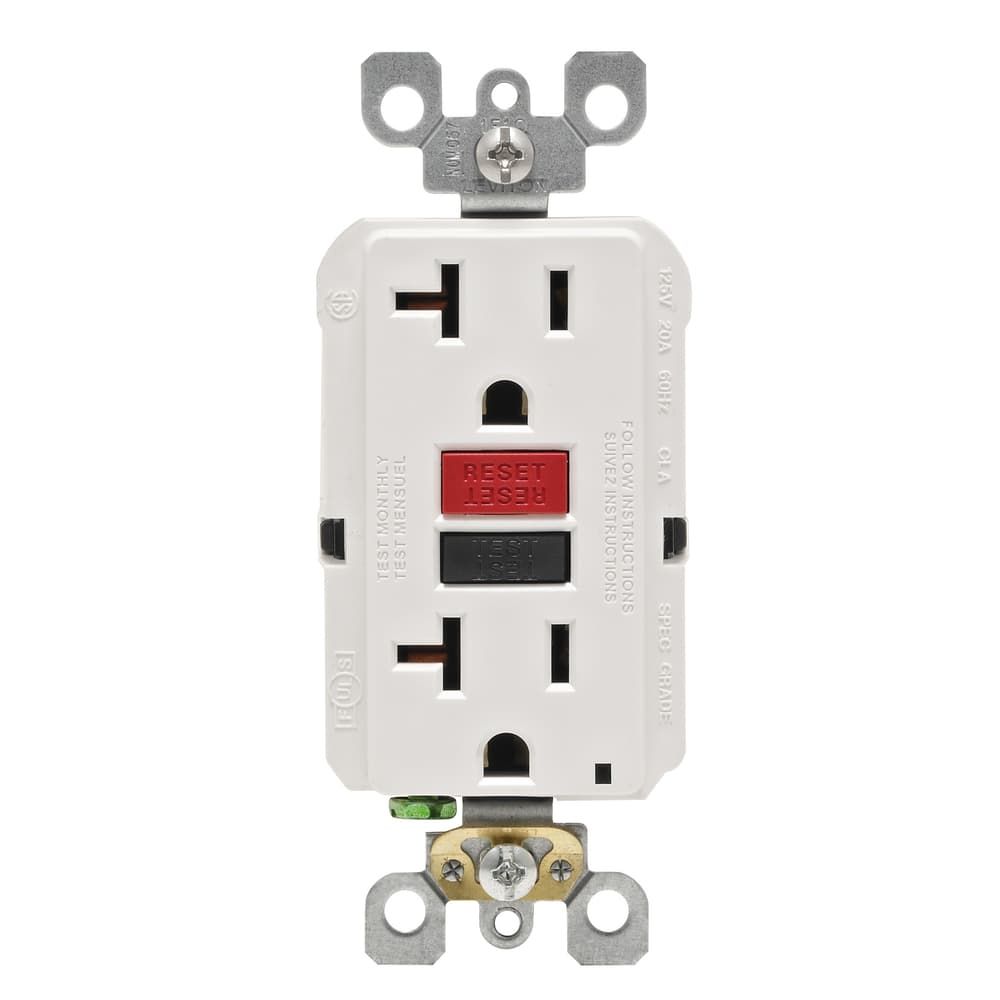 Leviton SmartlockPro 20 amps 125 V Duplex White GFCI Outlet 5-20R 1 pk