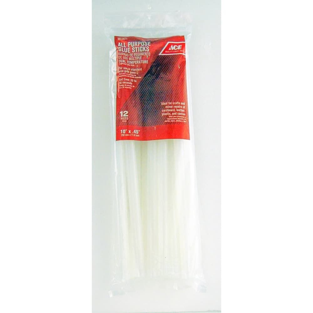 Ace 0.5 in. D X 10 in. L Glue Sticks Clear 12 pk