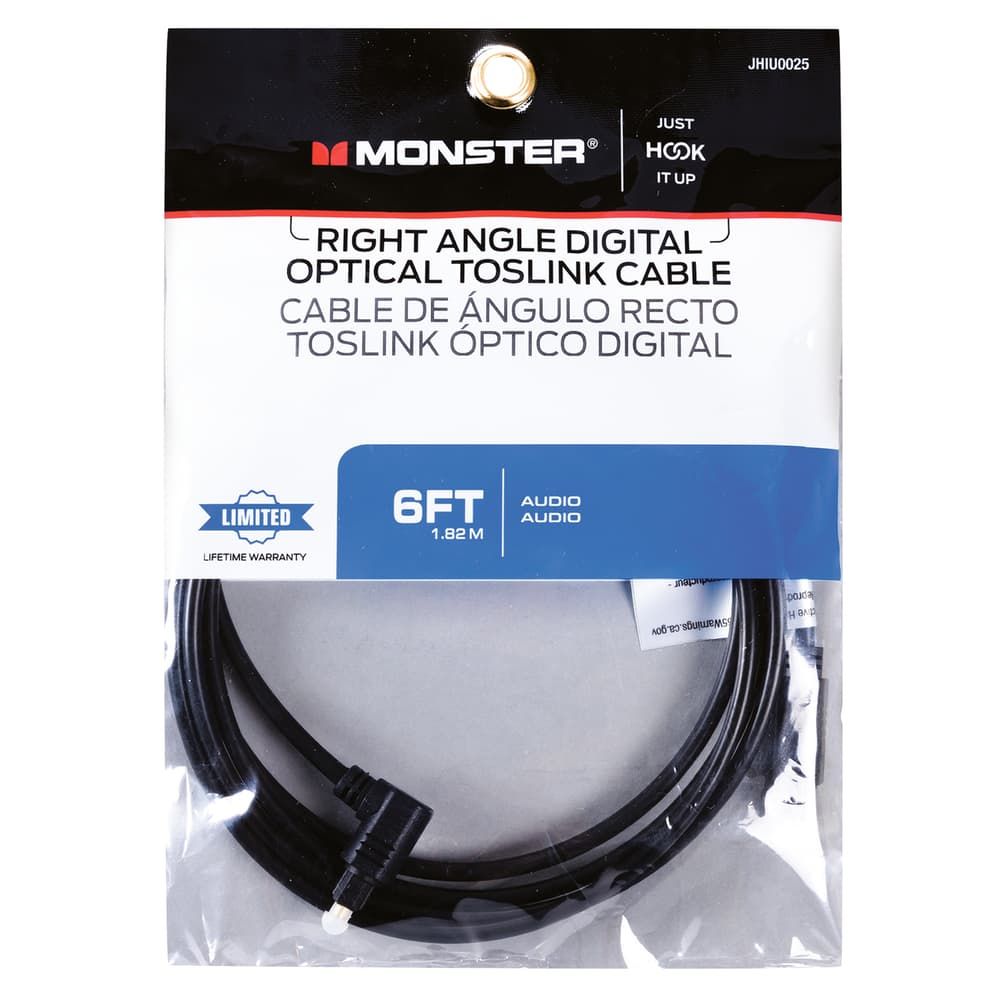 Monster Just Hook It Up 6 ft. L Digital Optical Toslink Cable Digital Optical