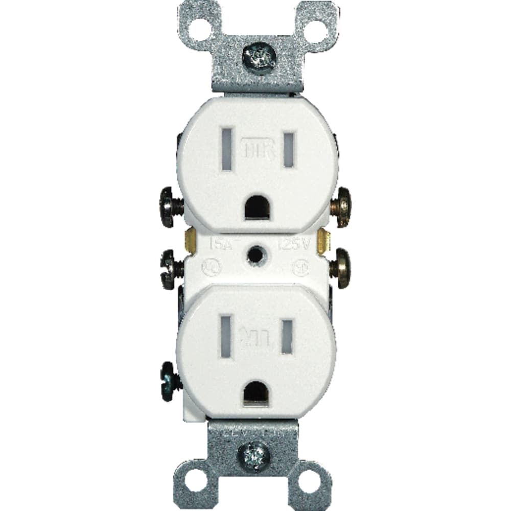 Leviton 15 amps 125 V Duplex White Outlet 5-15R 1 pk