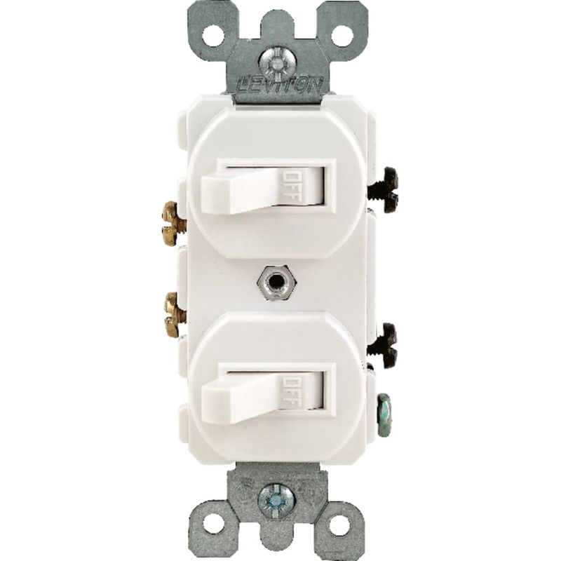 Leviton 15 amps Single Pole Toggle Switch White 1 pk