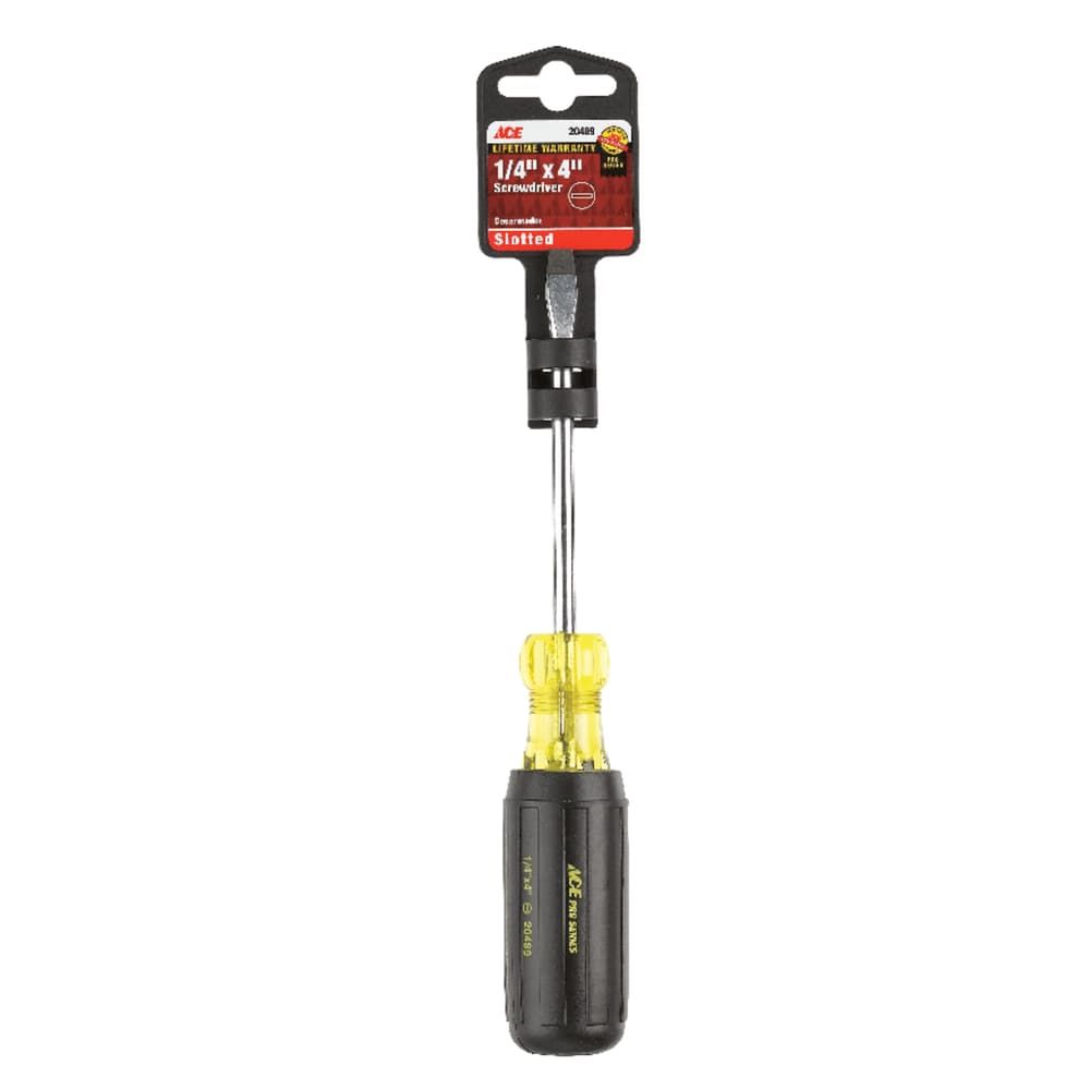 Ace 1/4 in. X 4 in. L Slotted Screwdriver 1 pc