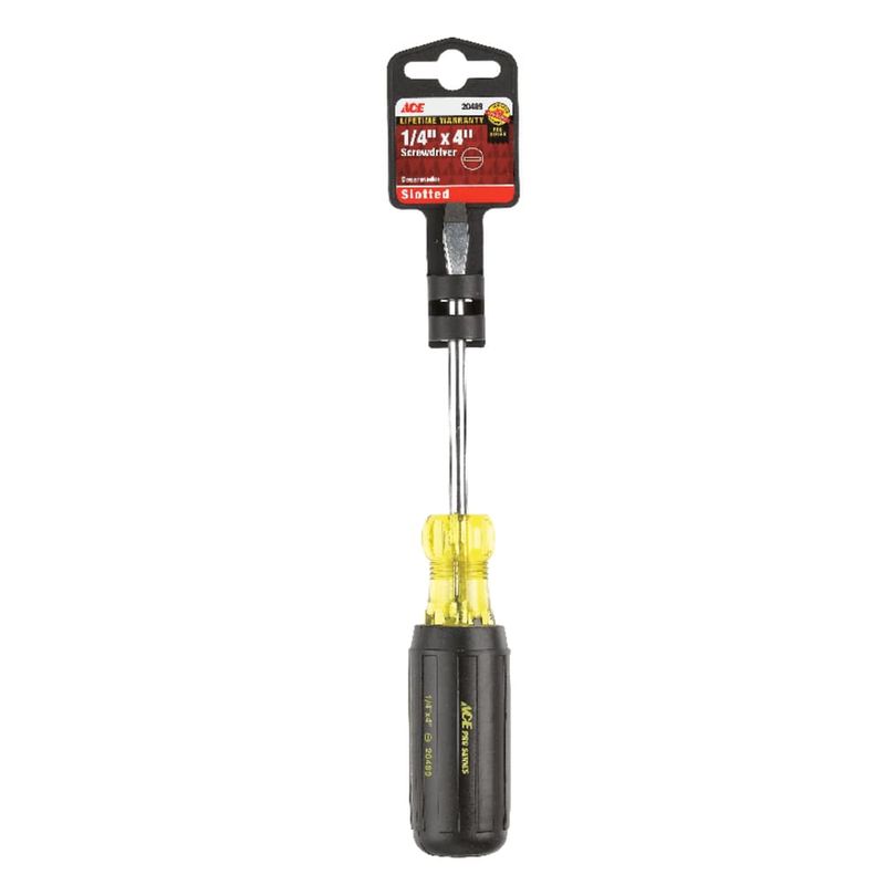 Ace 1/4 in. X 4 in. L Slotted Screwdriver 1 pc
