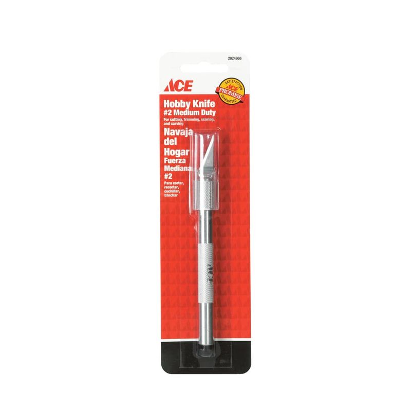 Ace 4 in. Fixed Blade Hobby Knife Silver 1 pk