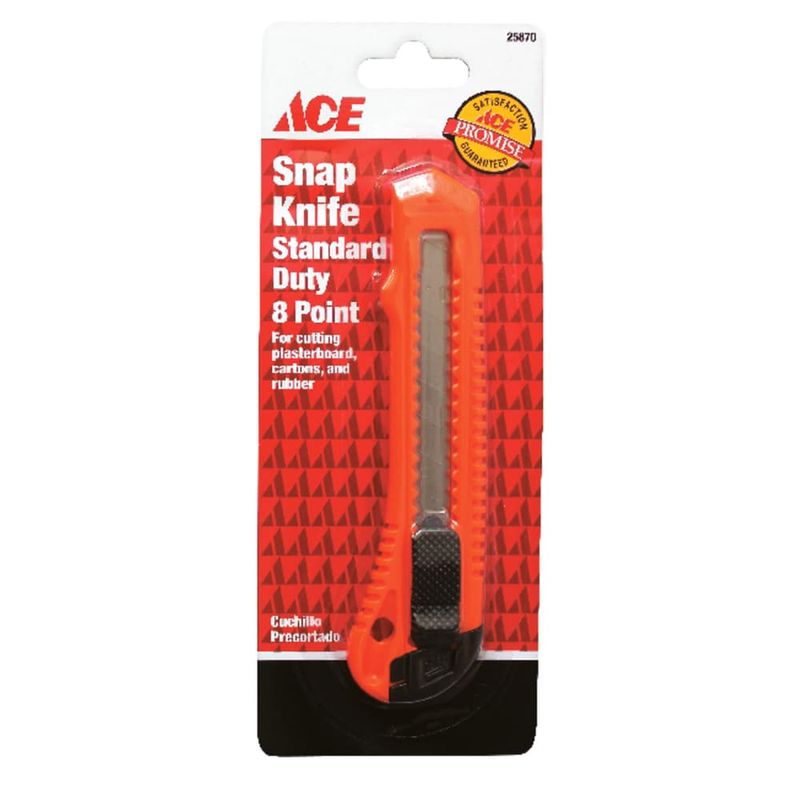 Ace 5.5 in. Sliding Snap Knife Orange 1 pk