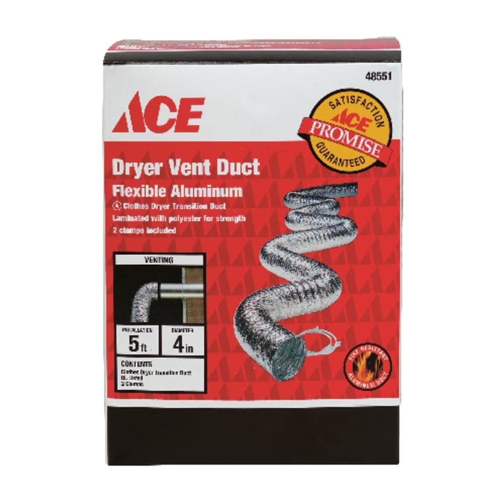 Ace 60 in. L X 4 in. D Silver Aluminum Dryer Vent Duct