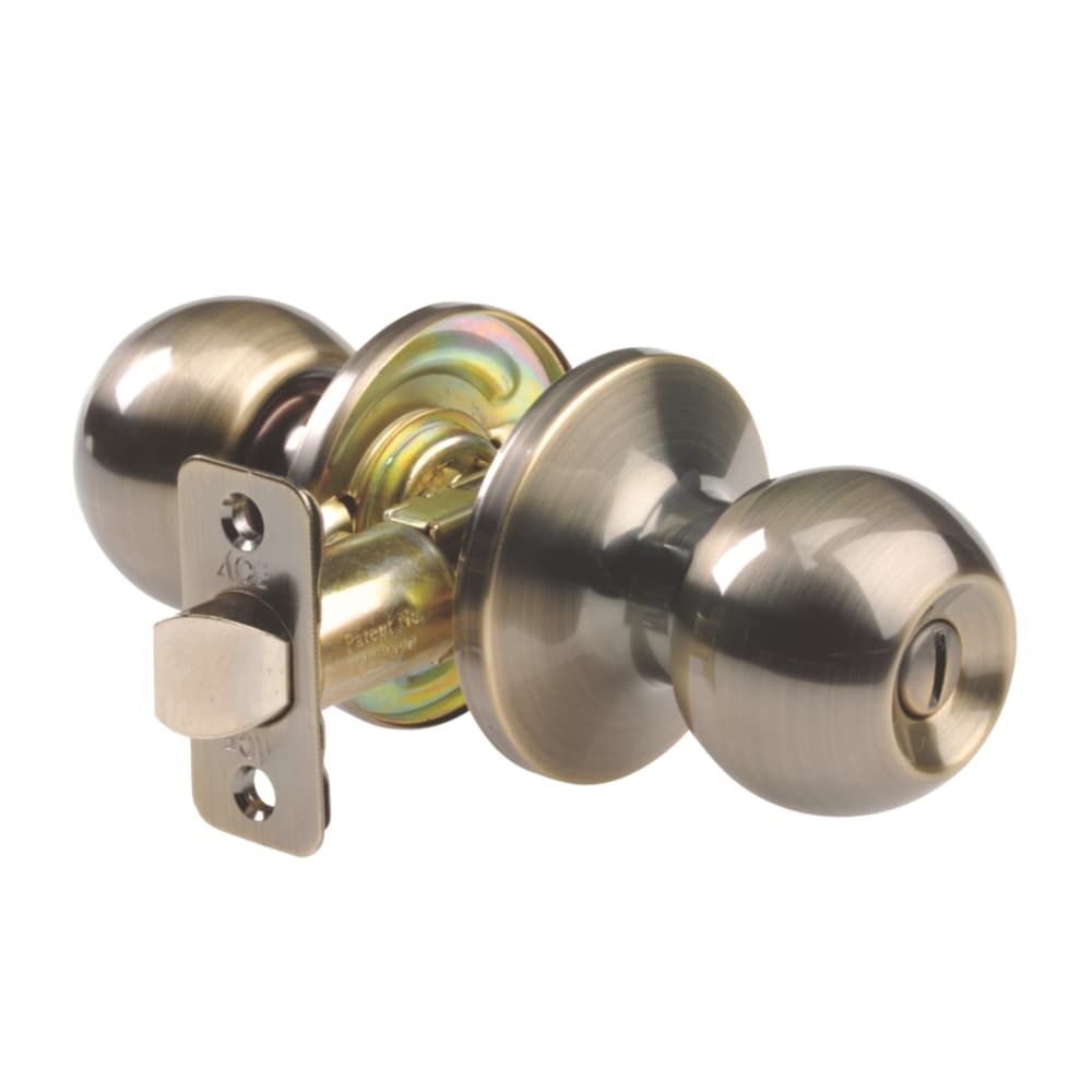 Ace Ball Antique Brass Privacy Knob Right or Left Handed