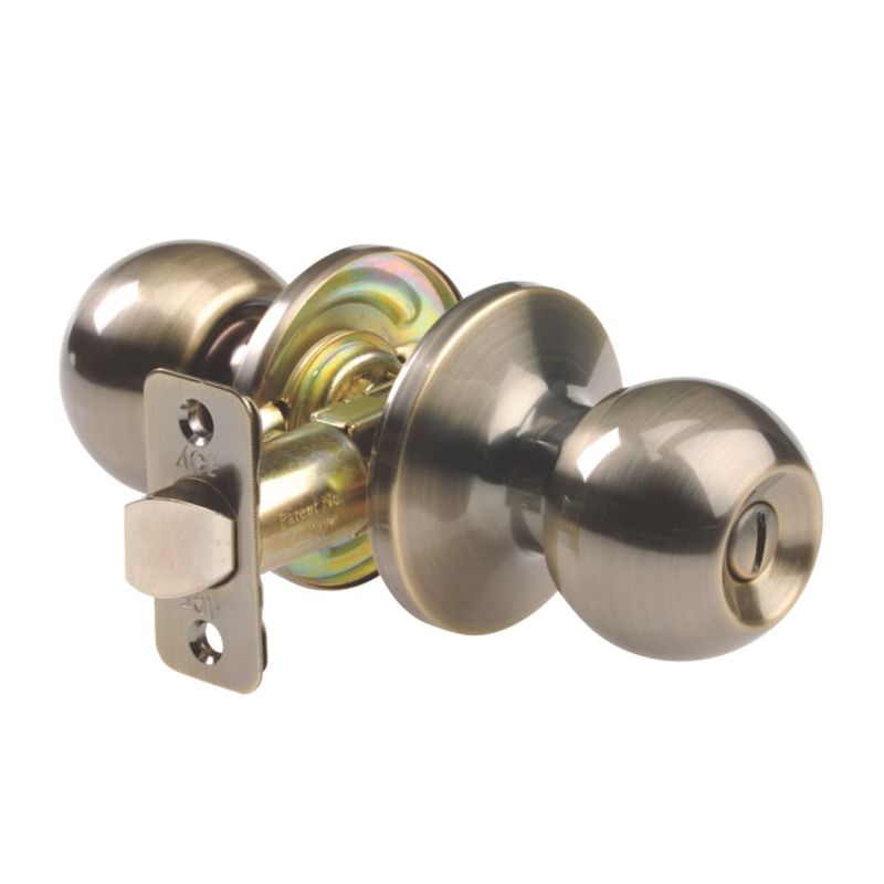 Ace Ball Antique Brass Privacy Knob Right or Left Handed