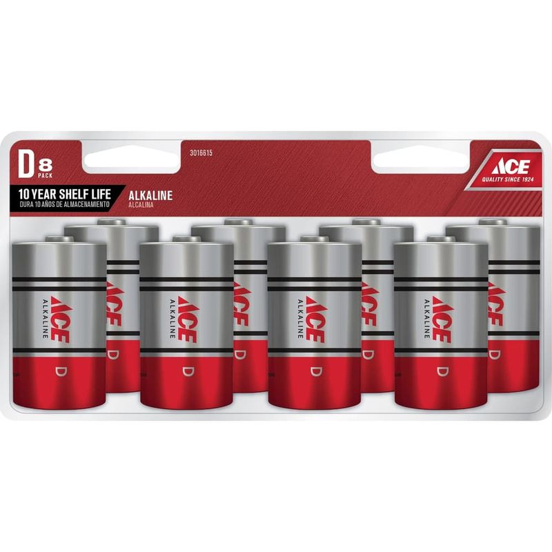 Ace D Alkaline Batteries 8 pk Clamshell Ace D Alkaline Batteries 8 pk Clamshell