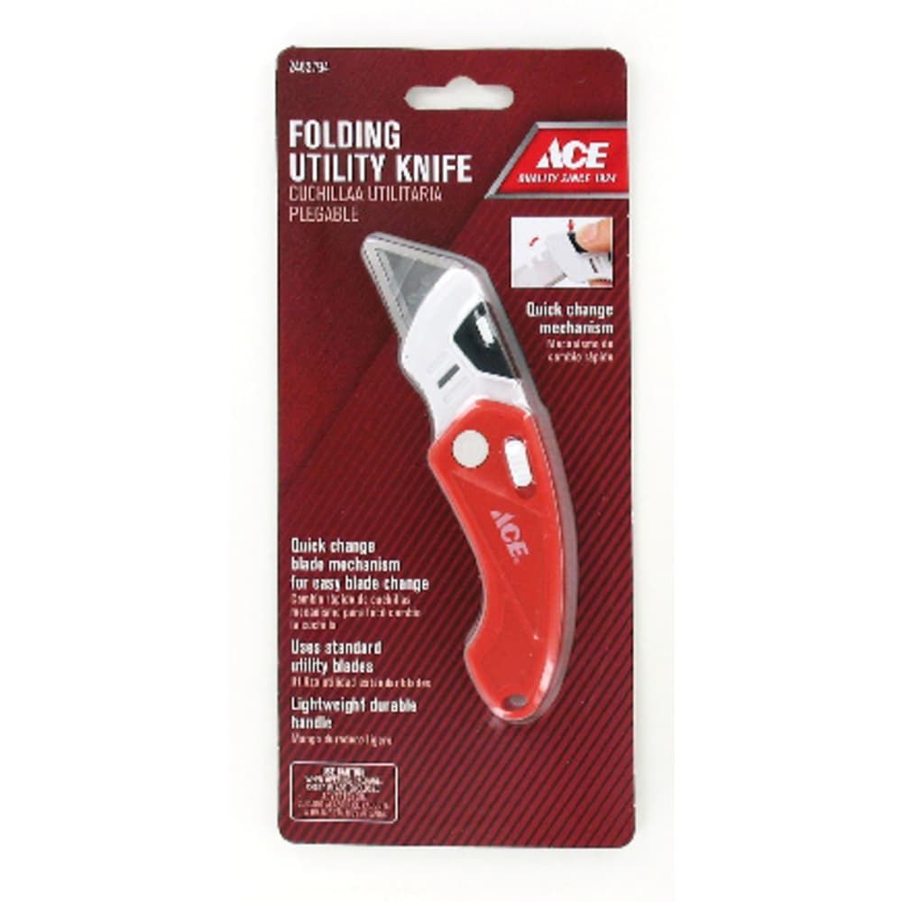 Ace Lockback Utility Knife Red 1 pk