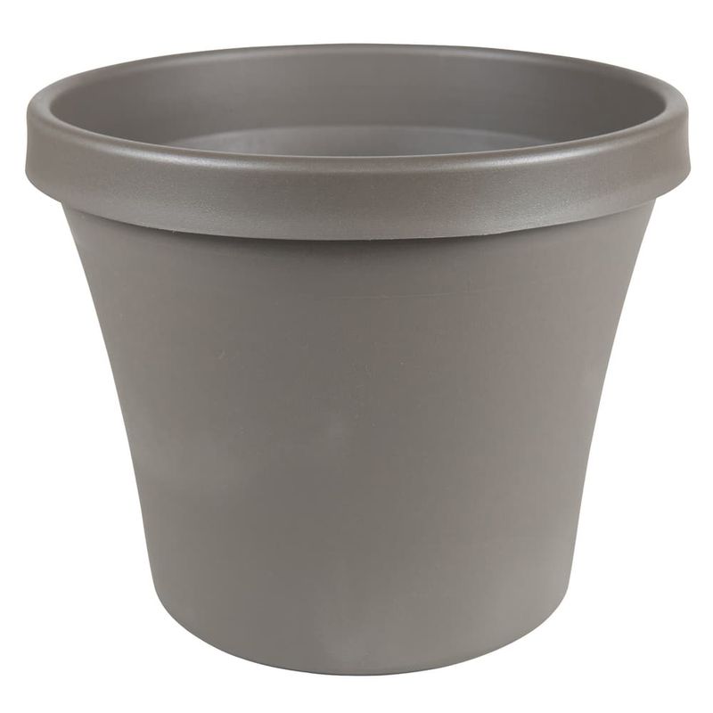 Bloem Terra 12.75 in. H X 15 in. W X 10.25 in. D Polyresin Traditional Planter Charcoal