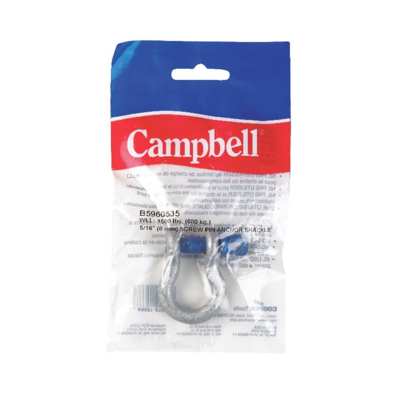 Campbell Galvanized Forged Carbon Steel Anchor Shackle 1500 lb
