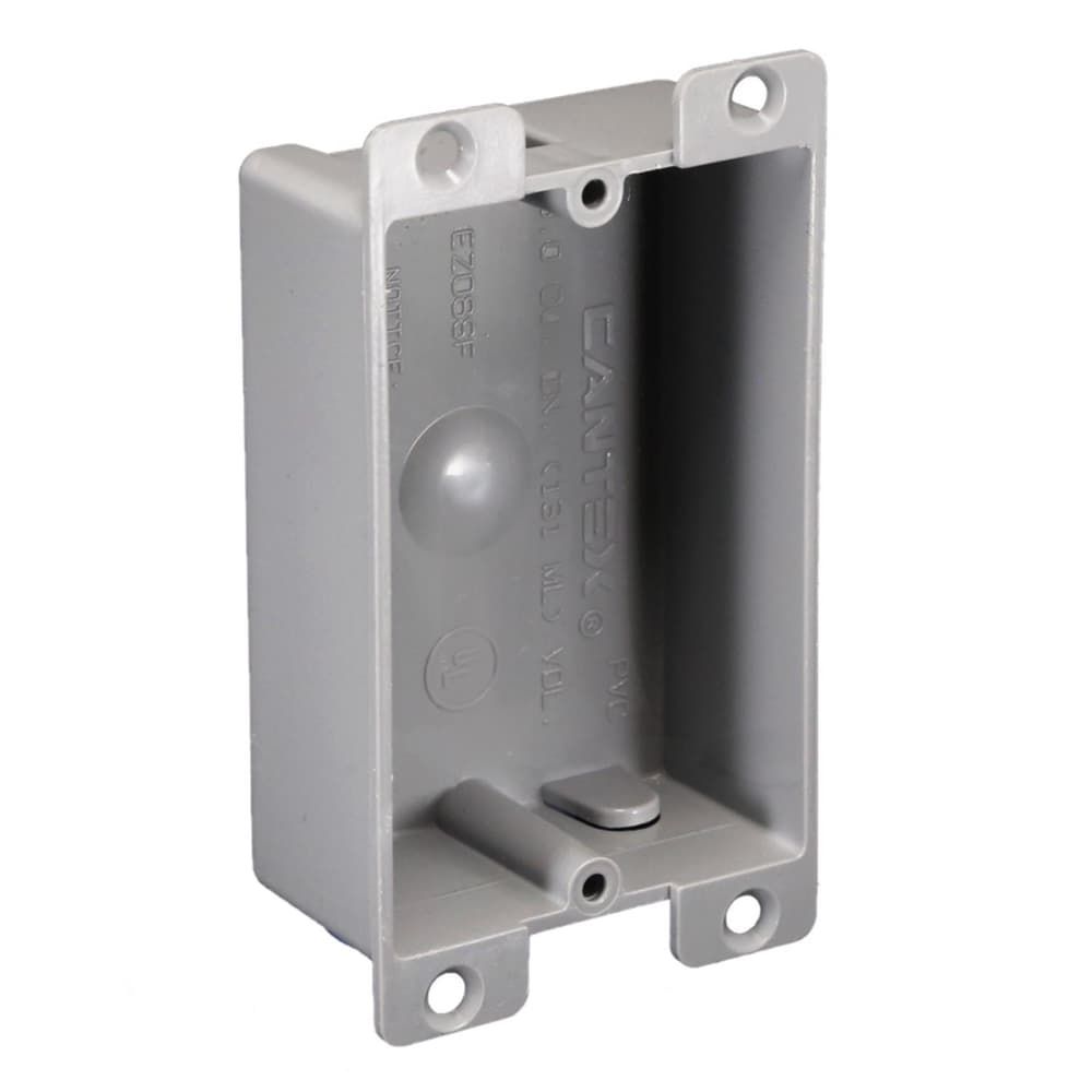 EZ Box Shallow Flanged PVC Electrical Box 8.0 Cu In 2-3/8"X3-1/2"X1-1/4" 1 Gang