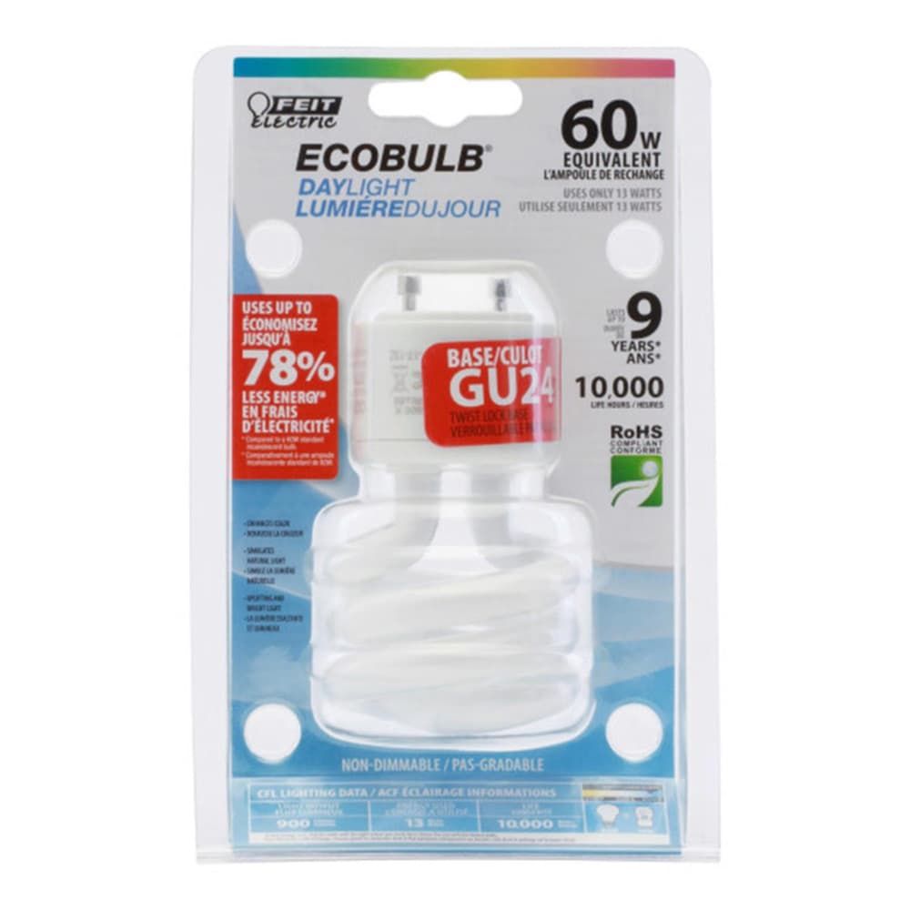 Feit Mini Twist 13 W Twist 2.09 in. D X 3.6 in. L CFL Bulb Daylight Spiral 6500 K 1 pk