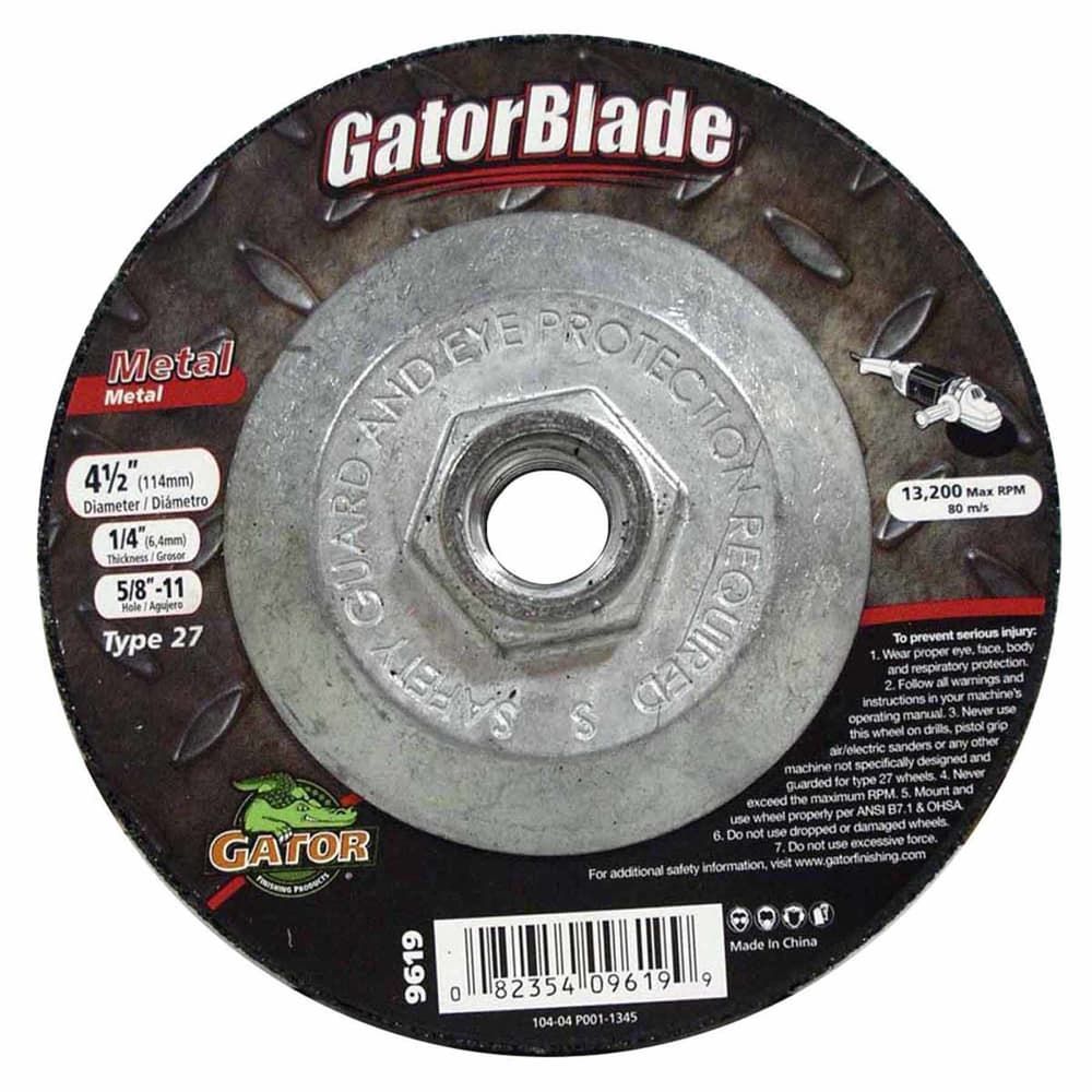 Gator 4-1/2 in. D X 5/8-11 in. Metal Grinding Wheel