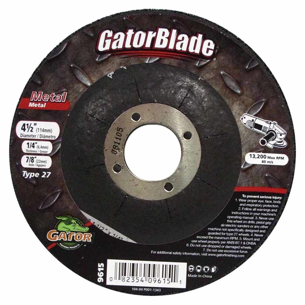 Gator 4-1/2 in. D X 7/8 in. Metal Grinding Wheel
